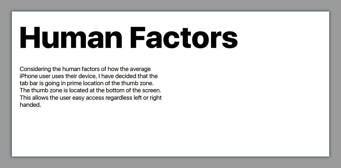 Human factors statement