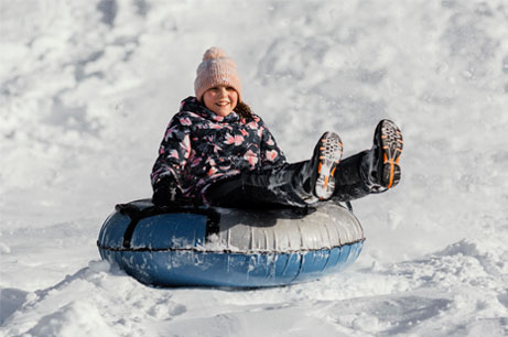 Child snow tubing