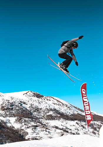 Skier Doing A Jump